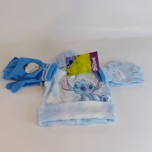 Disney Stitch Kids Hat and Gloves Set - Light Blue